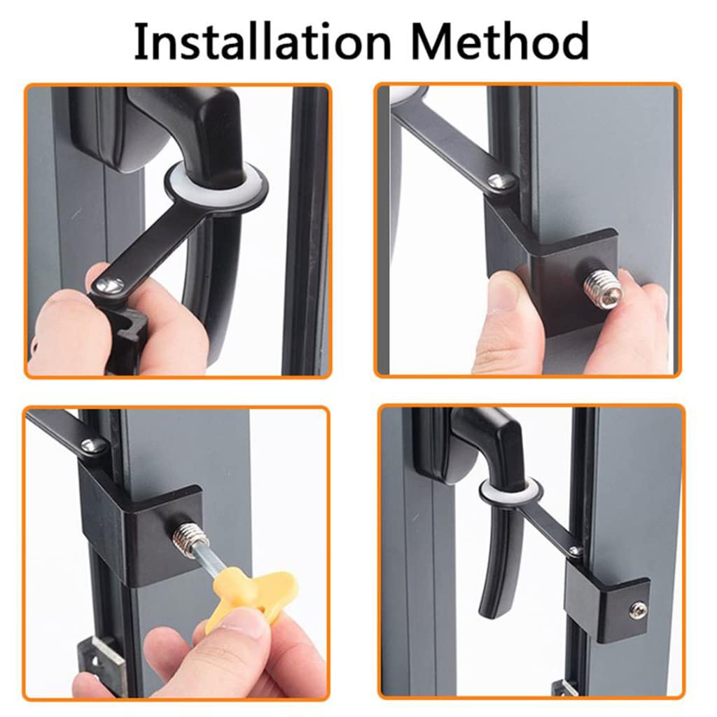 Restrictor De Ventana,Cerradura De Seguridad 2 Piezas Cerraduras De Ventana Seguridad for Niños Sin Perforación,Cerraduras Restrictoras De Ventana,Cerradura Restrictora De Cable De Ventana,Mango Limit