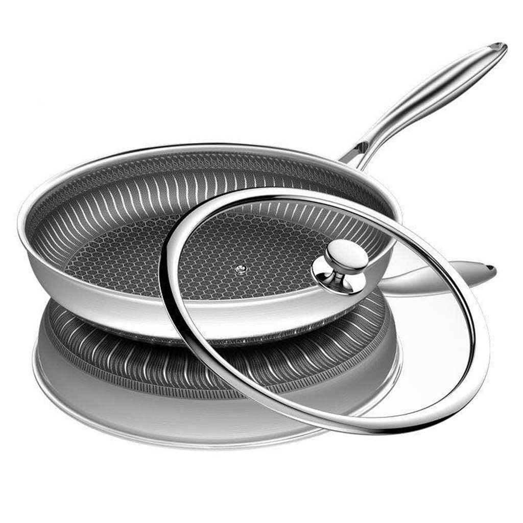 304 Stainless Steel Frying Pan Nonstick Pan Fried Steak Pot Electromagnetic Furna General D-30cm