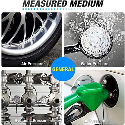 Image of Digital Tyre Pressure Gauge 150 PSI 4 Settings for Car Truck Bicycle with Backlit LCD and Non-Slip Grip, Red
