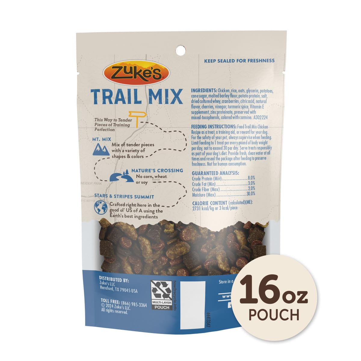 Zuke’s Trail Mix Pet Treats for Dogs, Soft Dog Treats with Real Chicken Recipe - 16 oz. Pouch - image 6