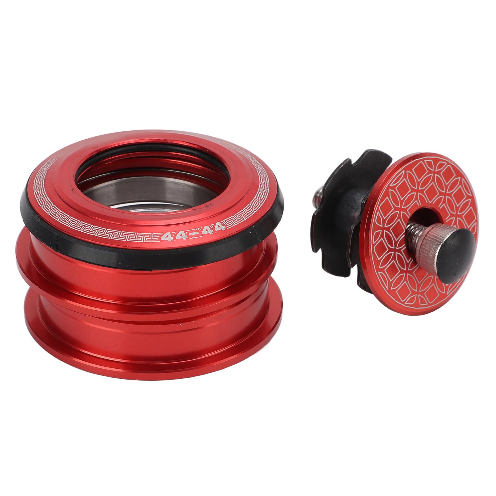 lvifloae Mountain Bike Headset Set Aluminum Alloy Bearing Frame Bicycle Repair Parts 44mm Bike Double Bearing Fork Handlebar Headset Assembly,