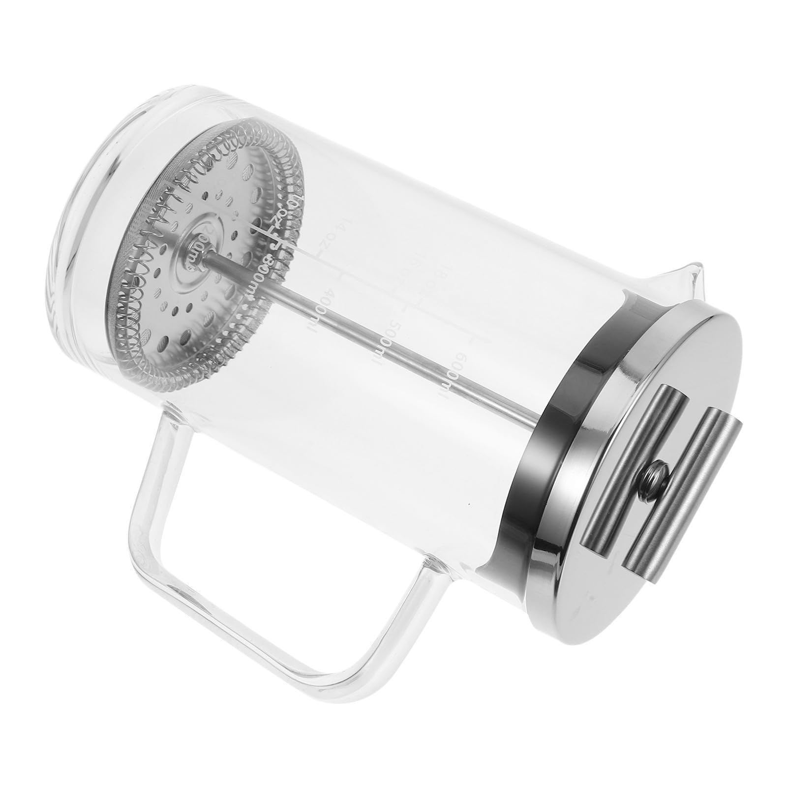 ibasenice Cafetière à Piston Manuelle 600ml avec Verre Épais et Fond Isolant, Filtre Inoxydable, pour Bureaux et Restaurants