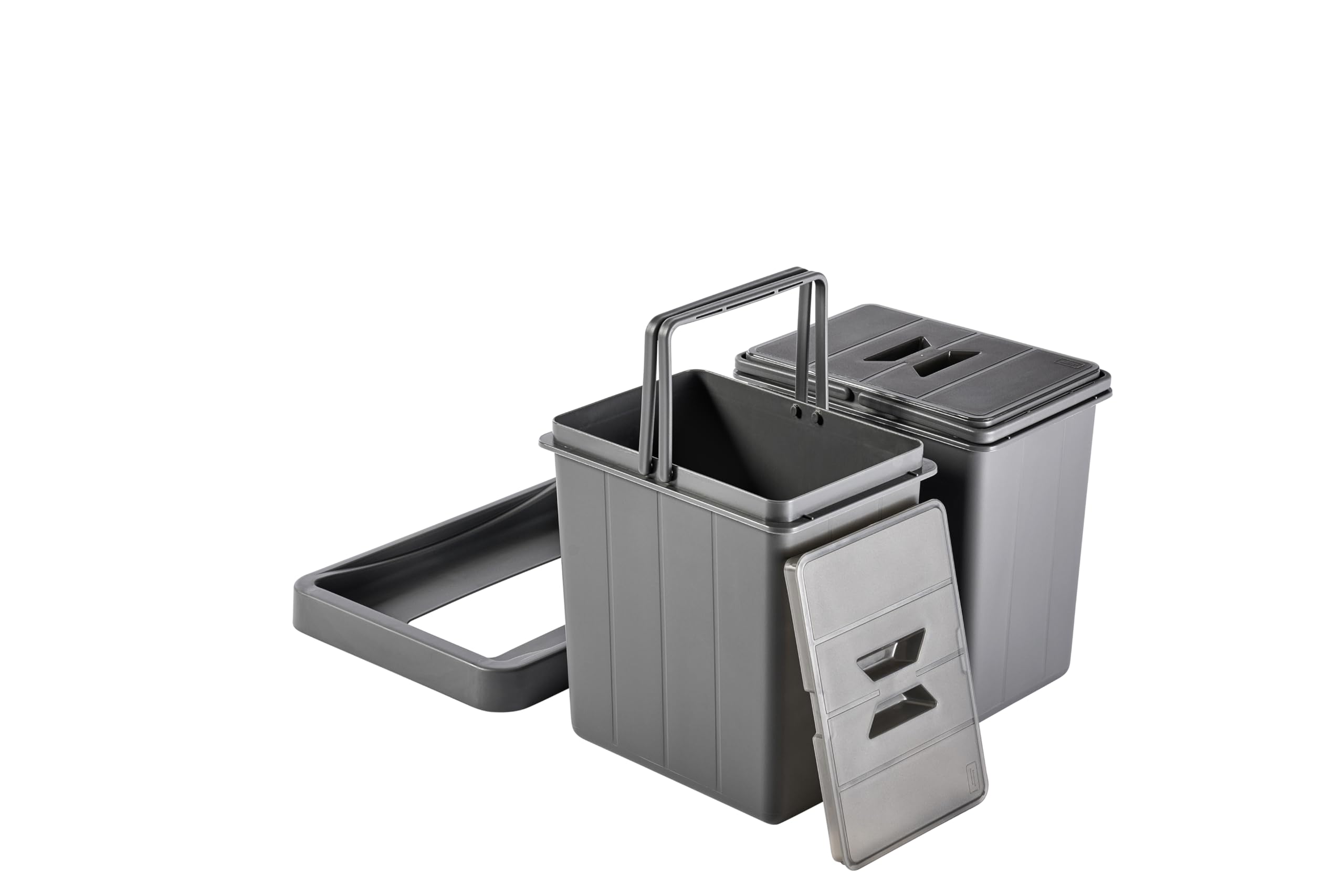 LM 534 Deksel voor LM 530 Bioafvalemmer 8L, Biotonnendeckel met verwisselbare filtercartridge, 230x153x20 | (Bruin