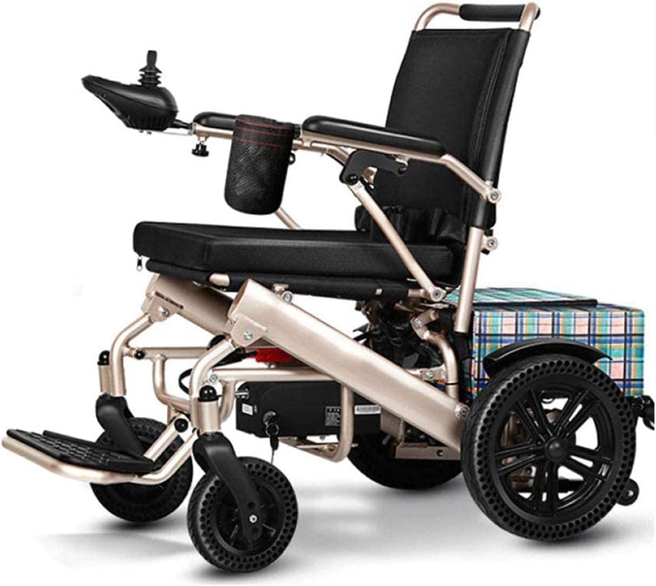 VGAGV Silla de Ruedas portatil de Moda Silla de Ruedas Inteligente multifunción Ligera de Aluminio Plegable Modo Dual batería de Litio Doble Individual (Color : Doublelithiumbattery)