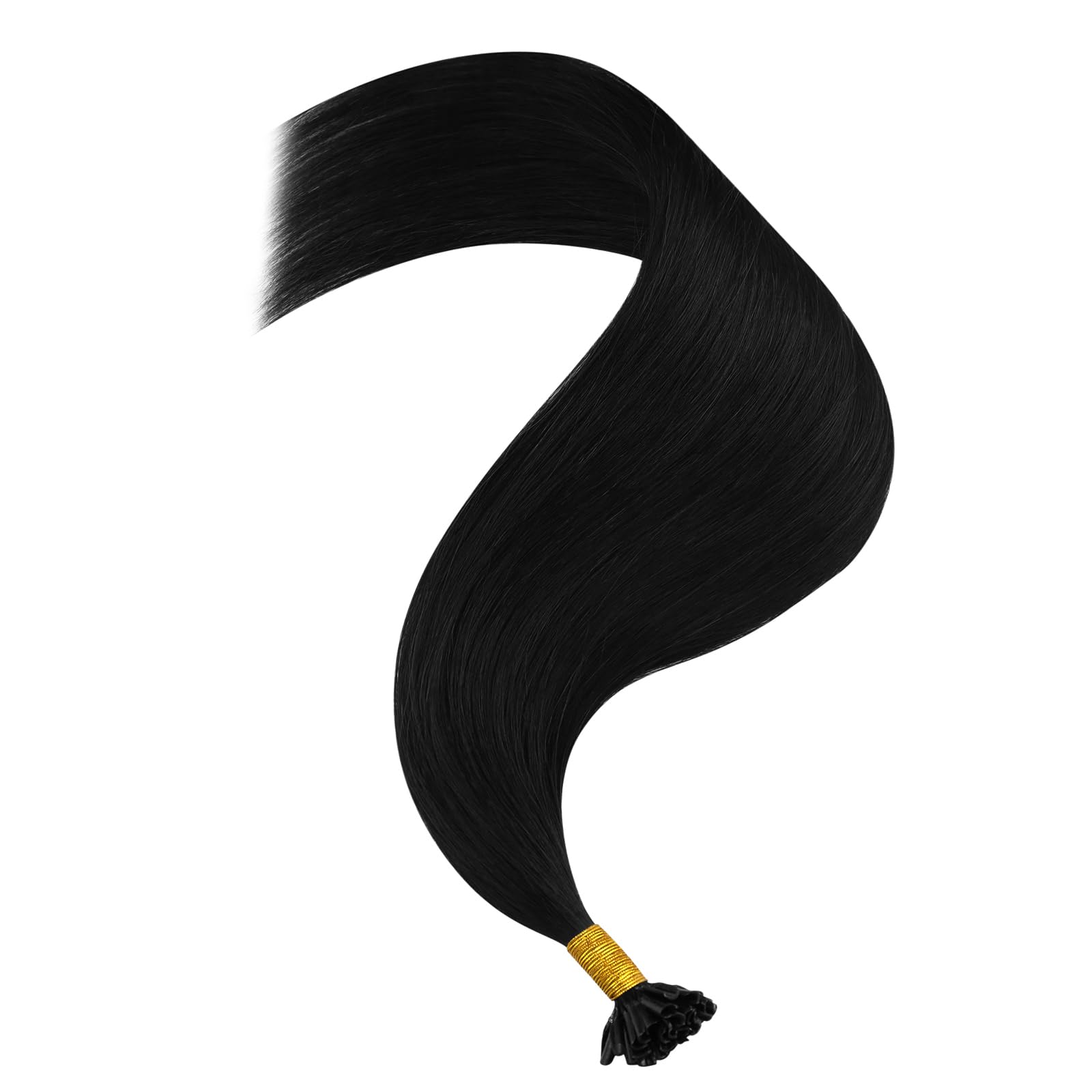 YoungSee Extensions Echthaar Bondings 50 cm Bonding Extensions Echthaar Schwarz U Tip Hair Extensions 1g Remy Keratin Bondings Echthaar Glatt Bonding Haarverlängerung Bondings Echthaar 50g 1