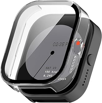 T Tersely (2 Pack) Case for CMF BY NOTHING Watch Pro with Tempered Glass Screen Protector,Full Cover Hard PC Slim Scratch Resistant Bumper Protective Accessories Cover (Transparent)