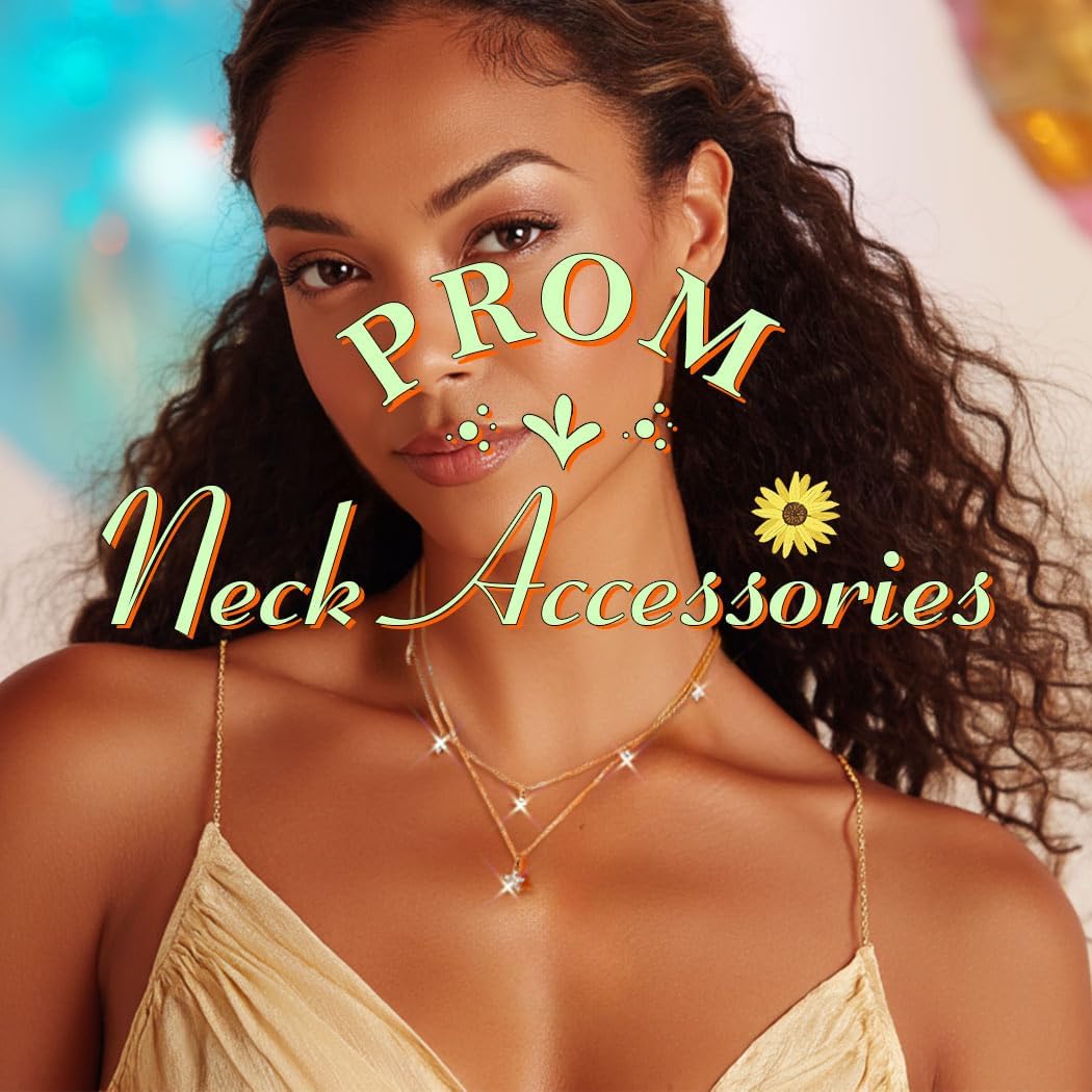 ACEDRE Gold Layered Dainty Necklace Stack Sparkly Small Pendant Chain for Women - Image 7