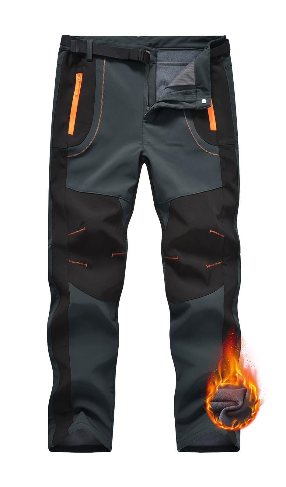 Rdruko Pantaloni da sci da uomo, impermeabili, invernali, in softshell, antivento, caldi, invernali, imbottiti, per snowboard, trekking, con tasche