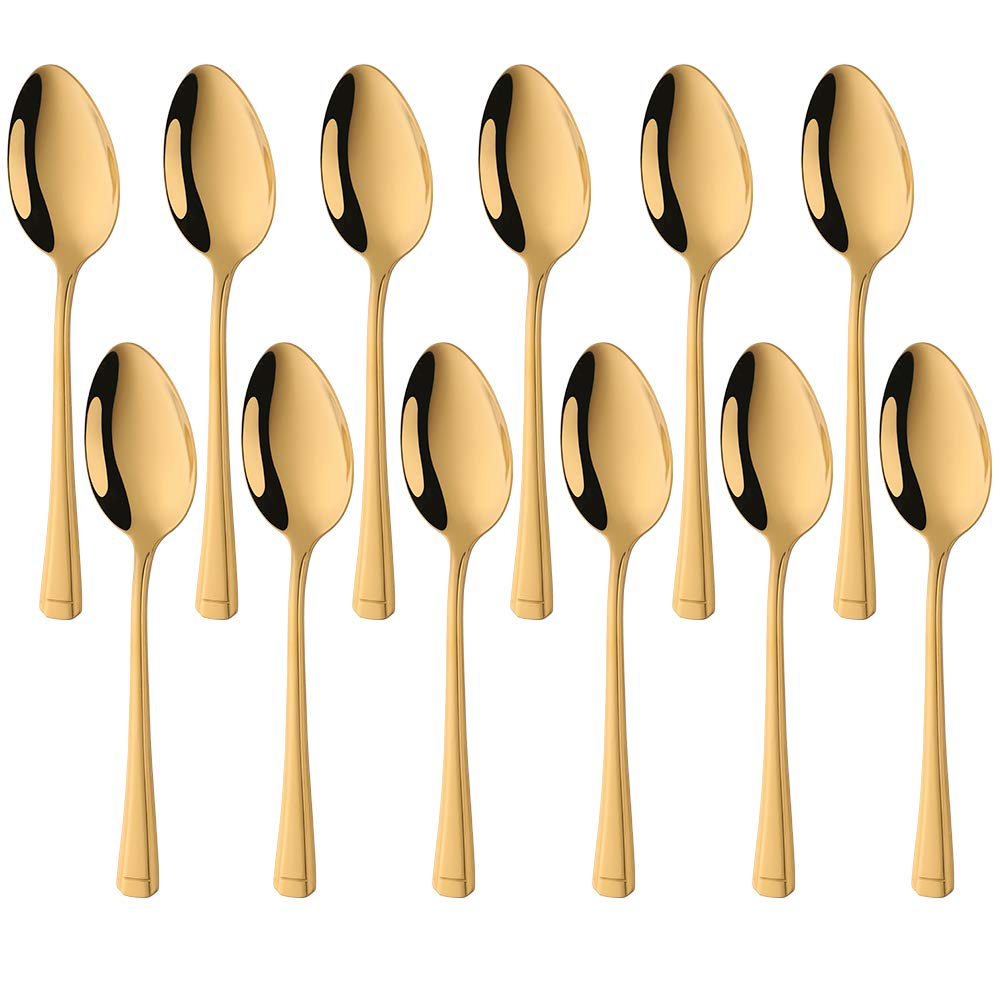 Cuillères à dessert dorées de 7,24 pouces pour remplacer vos couverts ternes et usés