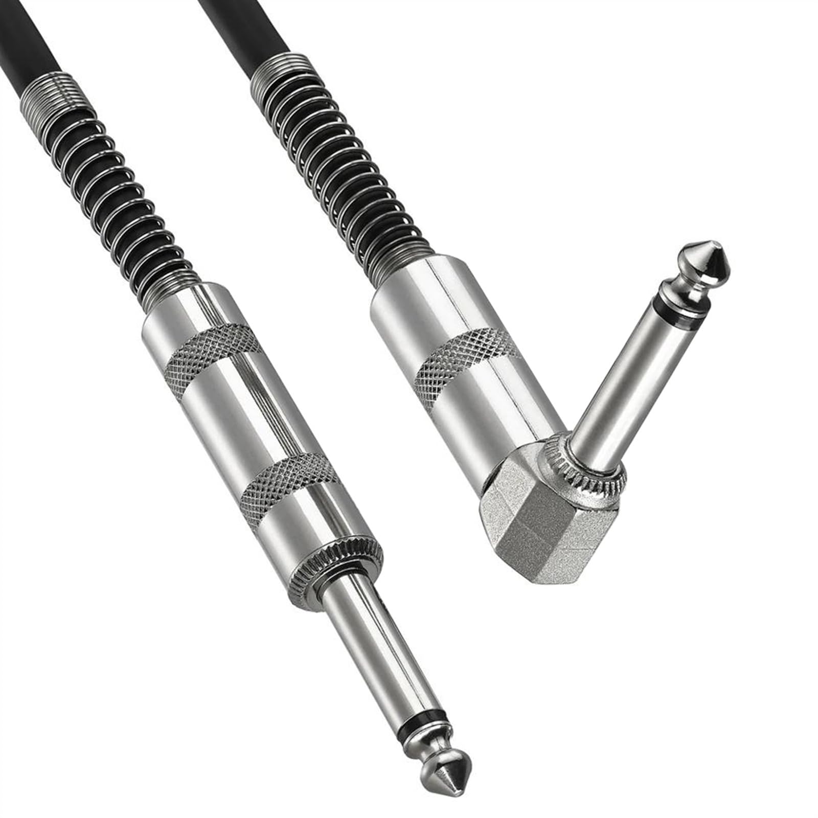 Cable de interconexión de audio Cable de guitarra ángulo recto a macho, 6,5mm, OFC, negro, longitudes múltiples(5m)