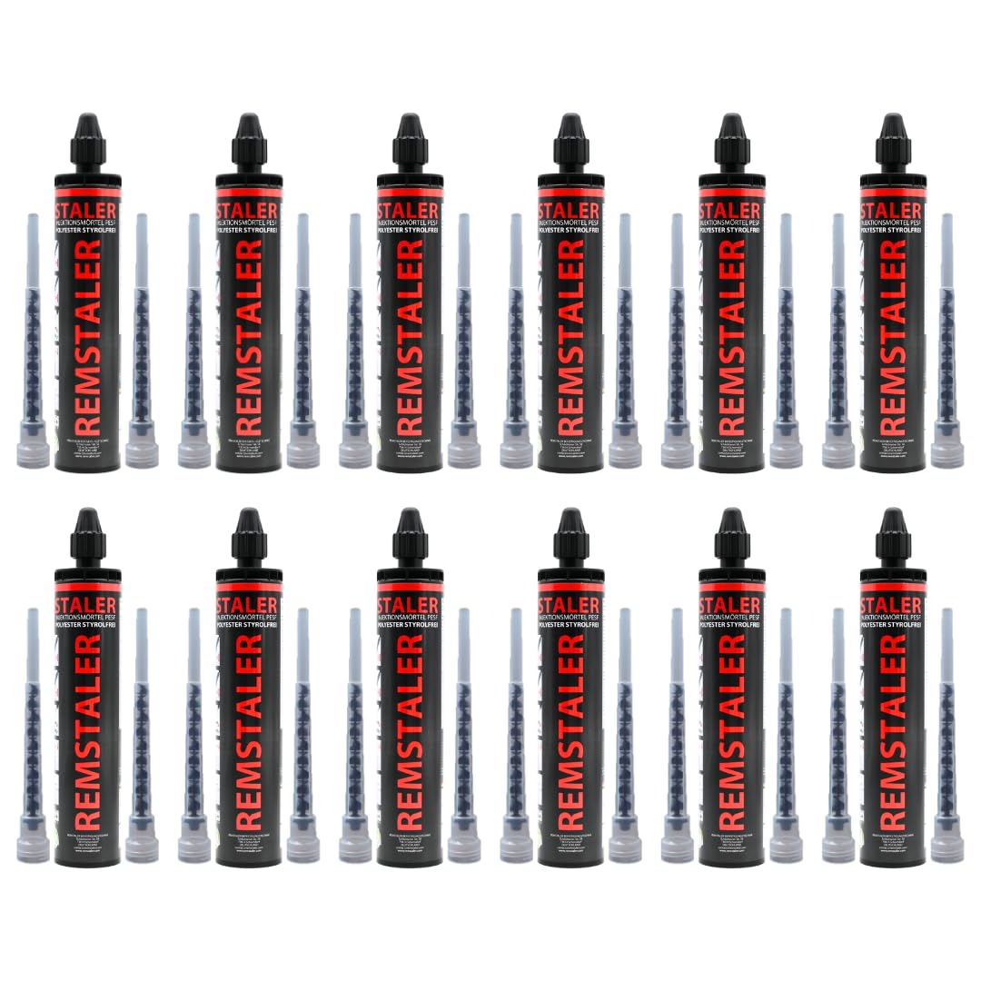 12x Remstaler VERBUNDMÖRTEL 300ml | -HÖCHSTE QUALITÄT- made in GERMANY | Injektionsmörtel | Montagemörtel | STYROLFREI