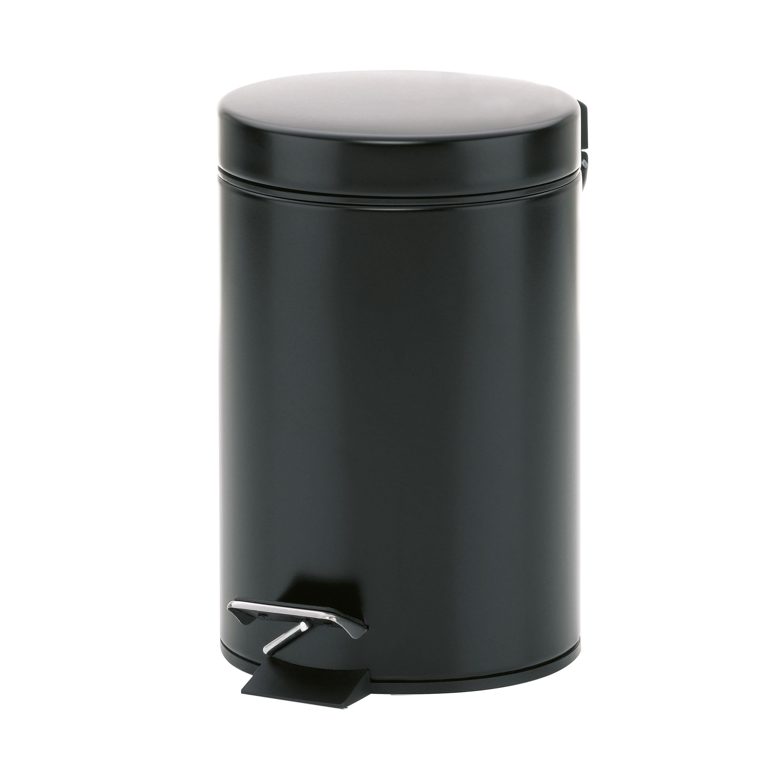 Kela cosmetic bin black 3l, metal pedal bin bathroom, bathroom waste bin with inner bin and carrying handle, MONACO, waste bin black matt