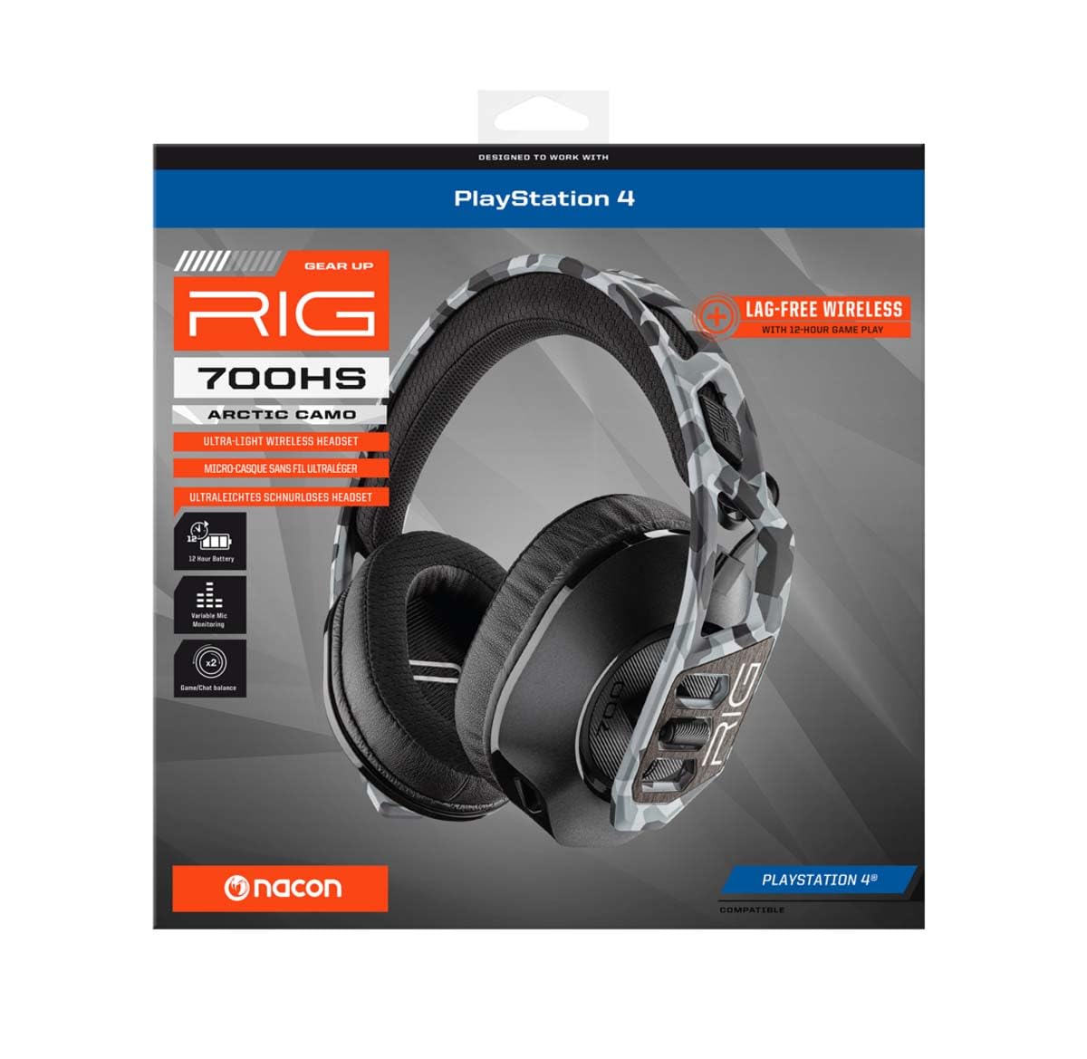 Nacon RIG 700HS, auriculares inalámbricos para juegos, para PS5, PS4, Artic Camo