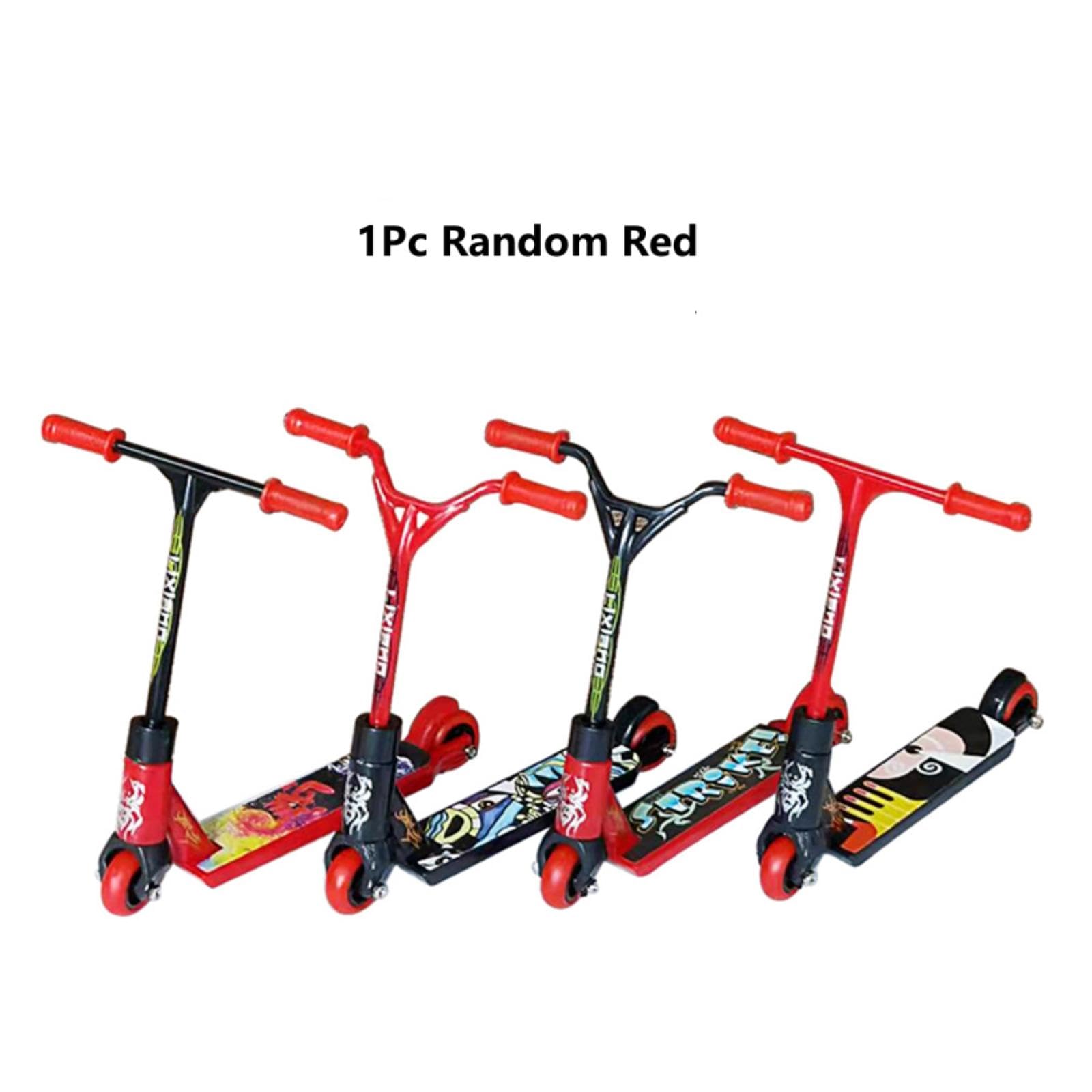 Mini scooter de dedo rojo, lindo mini monopatín de plástico para dedos de dedo deporte interactivo, accesorios de fotografía interactiva para dedos y bicicletas de dedo (1 unidad roja al azar) 4