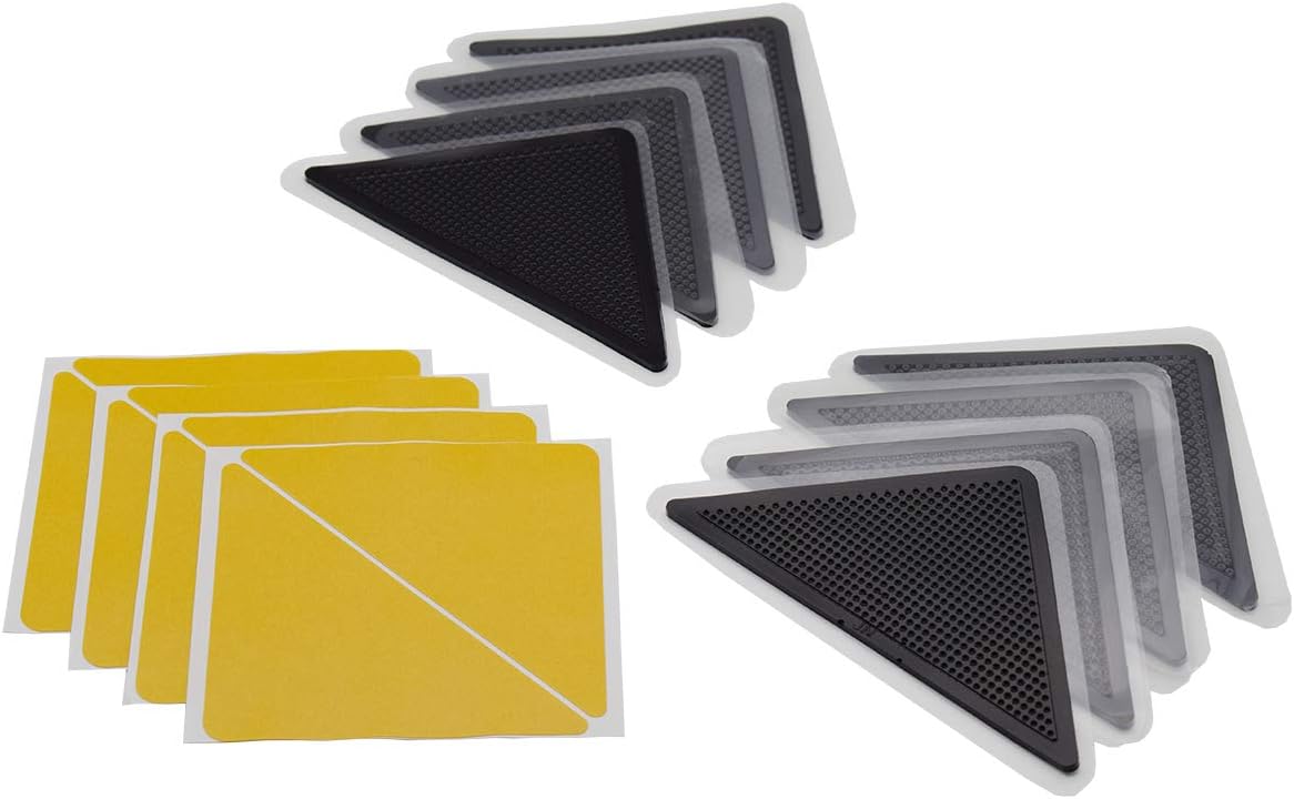 Yorwe RG-1745 Rug Grippers, 4.1" 4.1" 5.9"(Hypotenuse), Black 8PCS