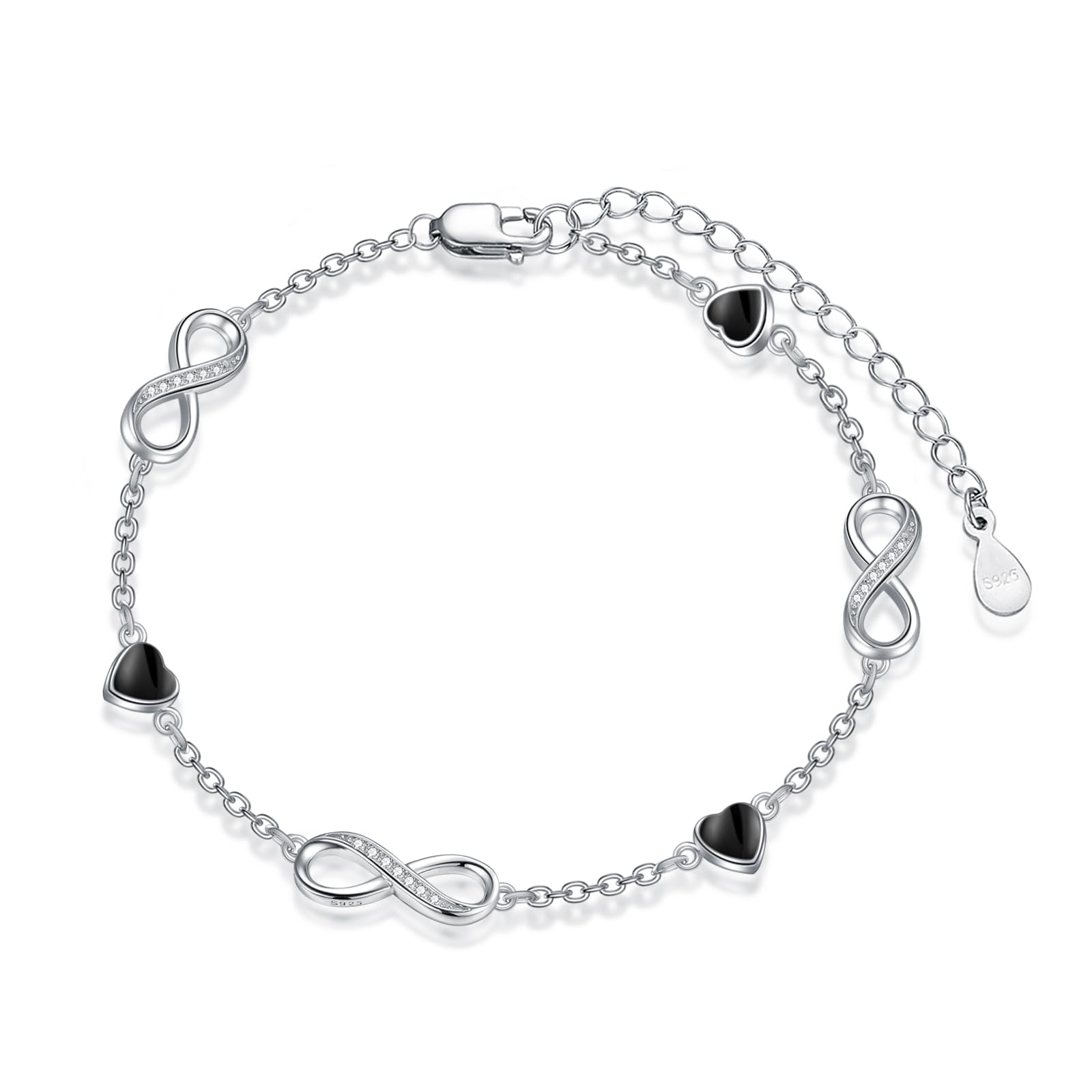 Dorunmo Ankle Bracelet for Women 925 Sterling Silver Natural Stone Bracelet Anklet Summer Beach Jewelry Birthday Gifts for Mom