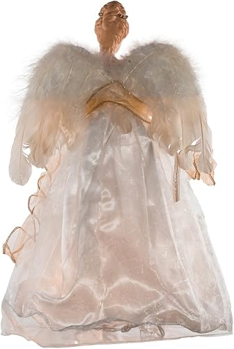 Miniatura 5 de Kurt Adler 16 pulgadas UL 10 - Árbol de ángel color marfil claro y dorado