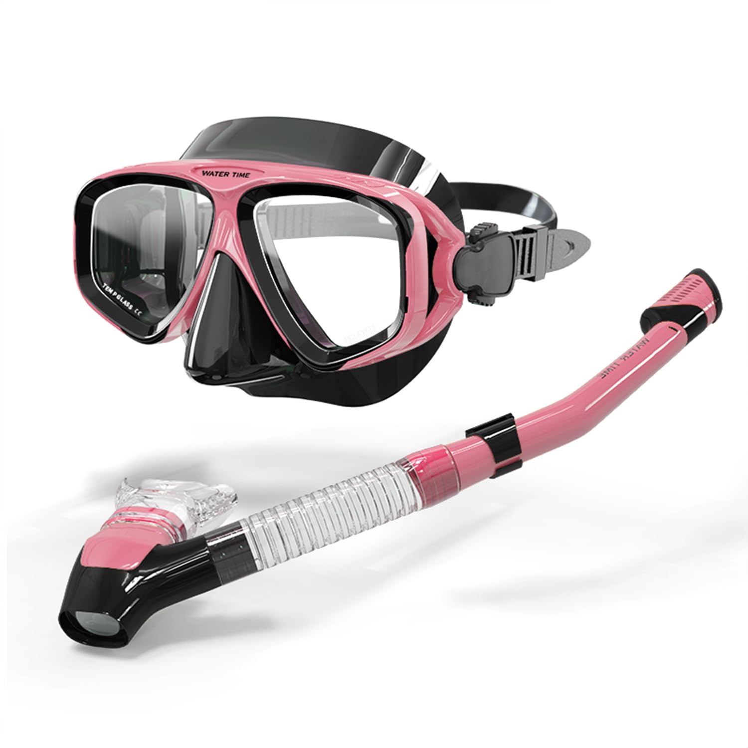 Set de Snorkeling pour Adultes – Masque en Verre Trempé, Tuba Sec avec Valve de Purge, Anti-Buée, Étanchéité Confortable dès 12 Ans