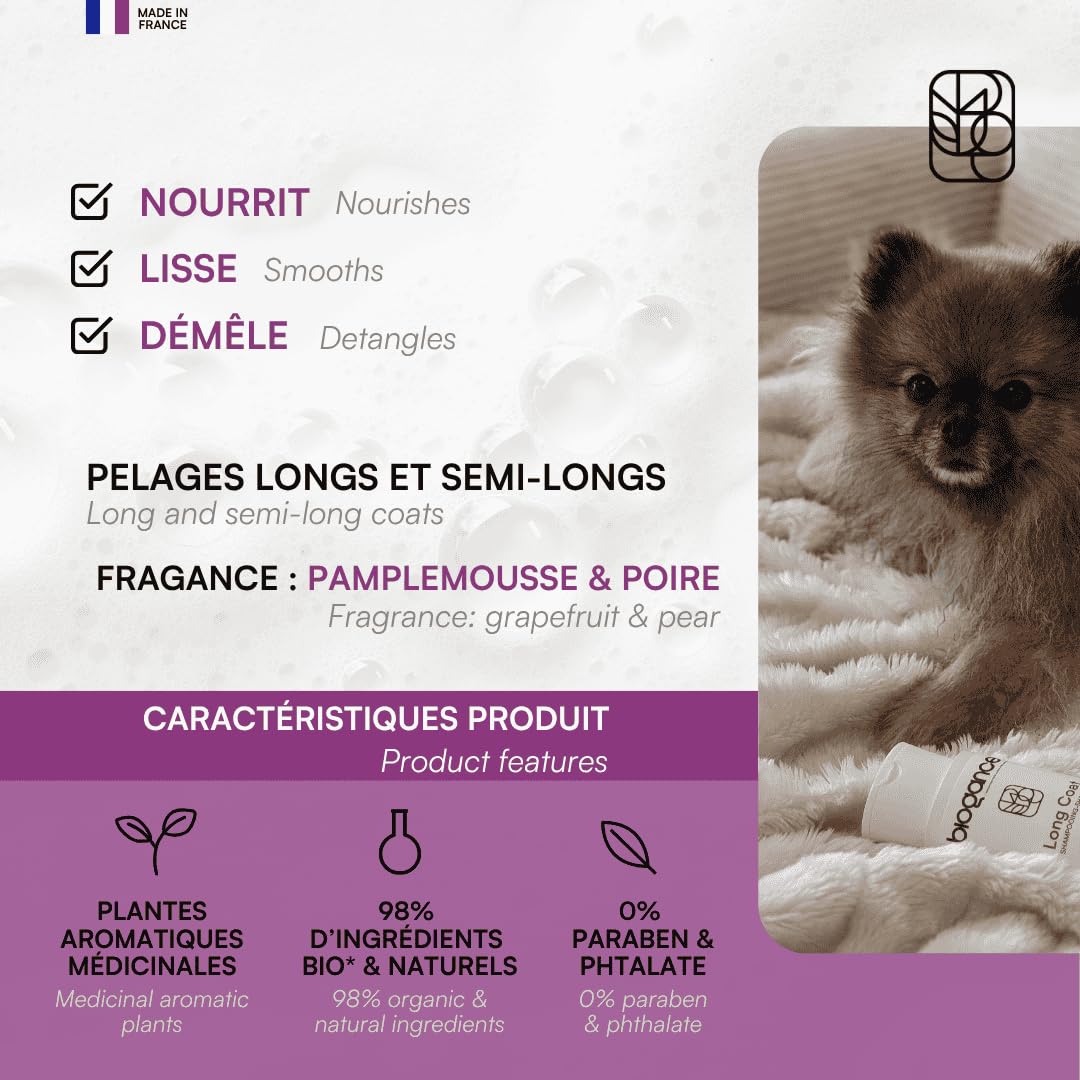 Biogance BGLC5L Hunde Shampoo, Langhaar, 5 L