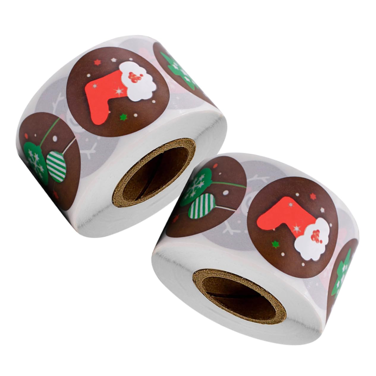 3 Ensembles Autocollants De Noël Ronds Étiquettes Décoratives Auto Adhésives Pour Décorer Cartes Stickers Festifs Pour Noël 2 Rouleaux*3