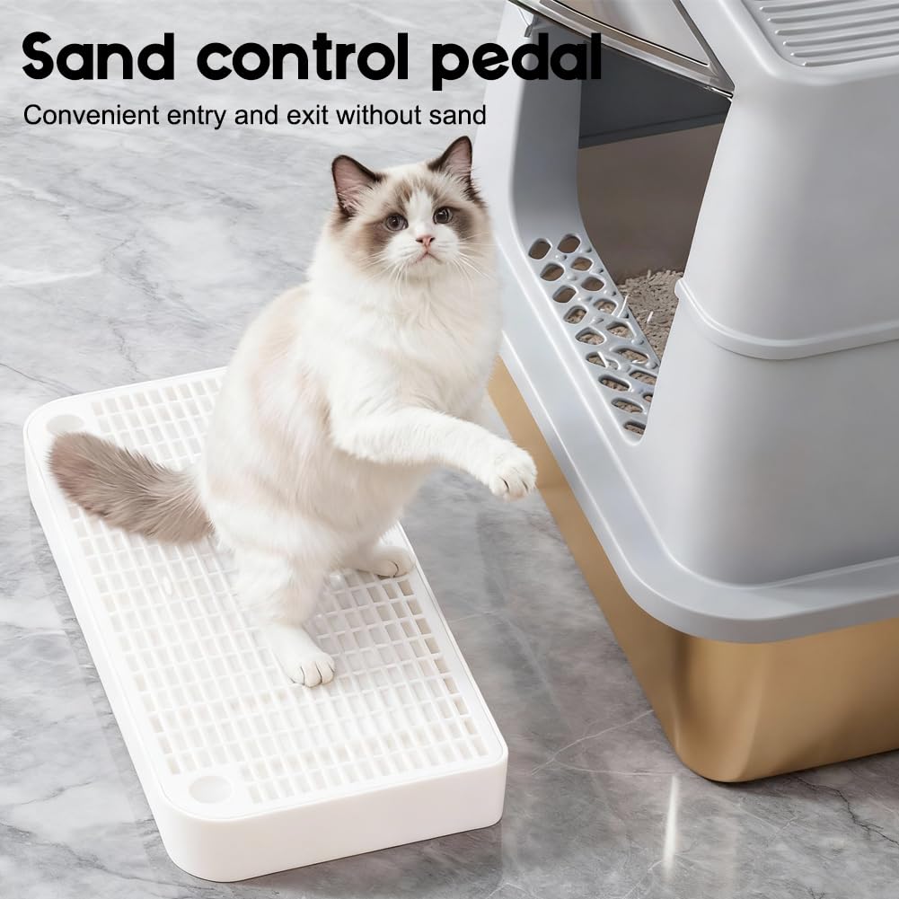 Lettiera per gatti con funzione filtro per gattini e gatti anziani, 32 x 16 x 4 cm, colore bianco