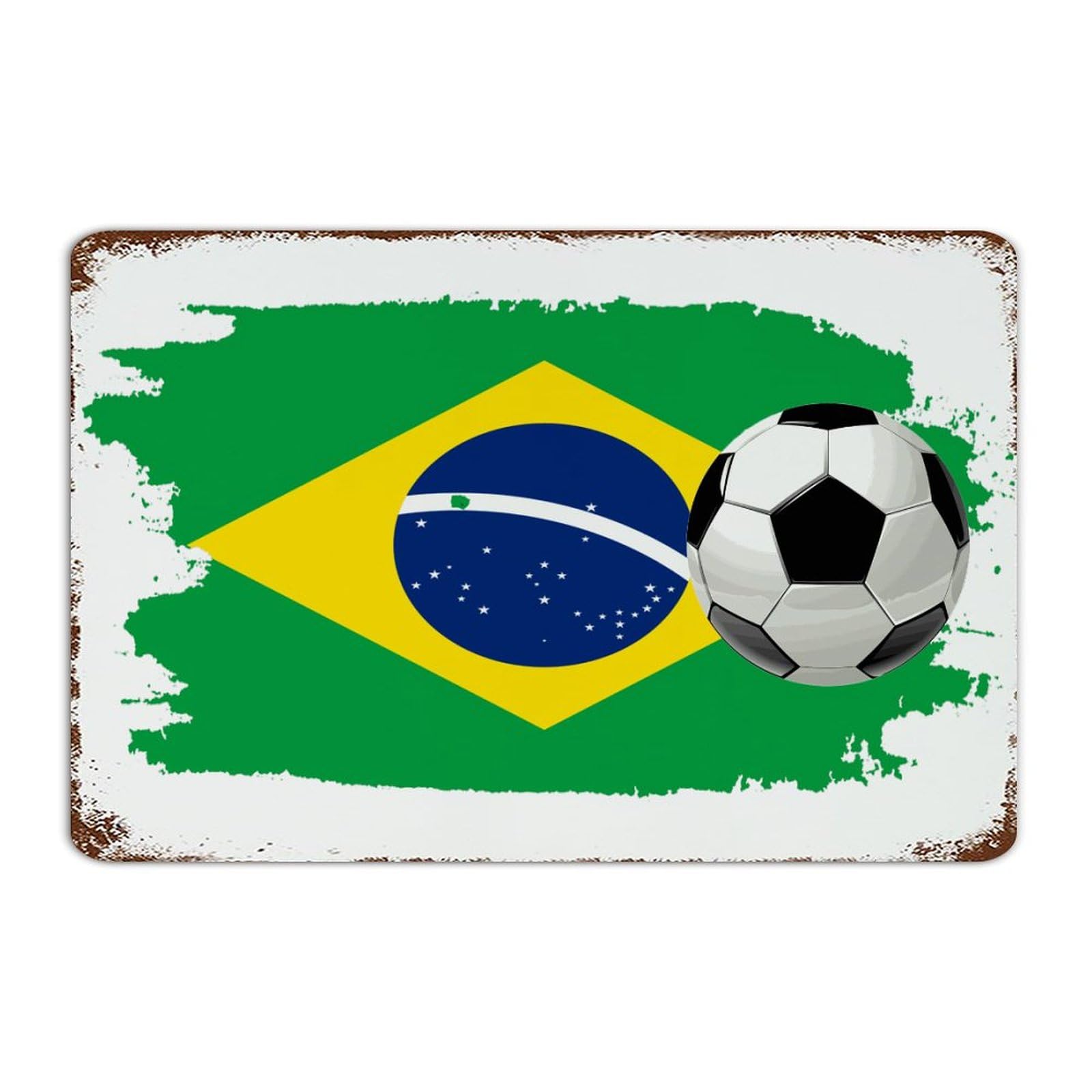Plaque en métal football brésilien, l'affiche d'art en aluminium idéale en cadeau