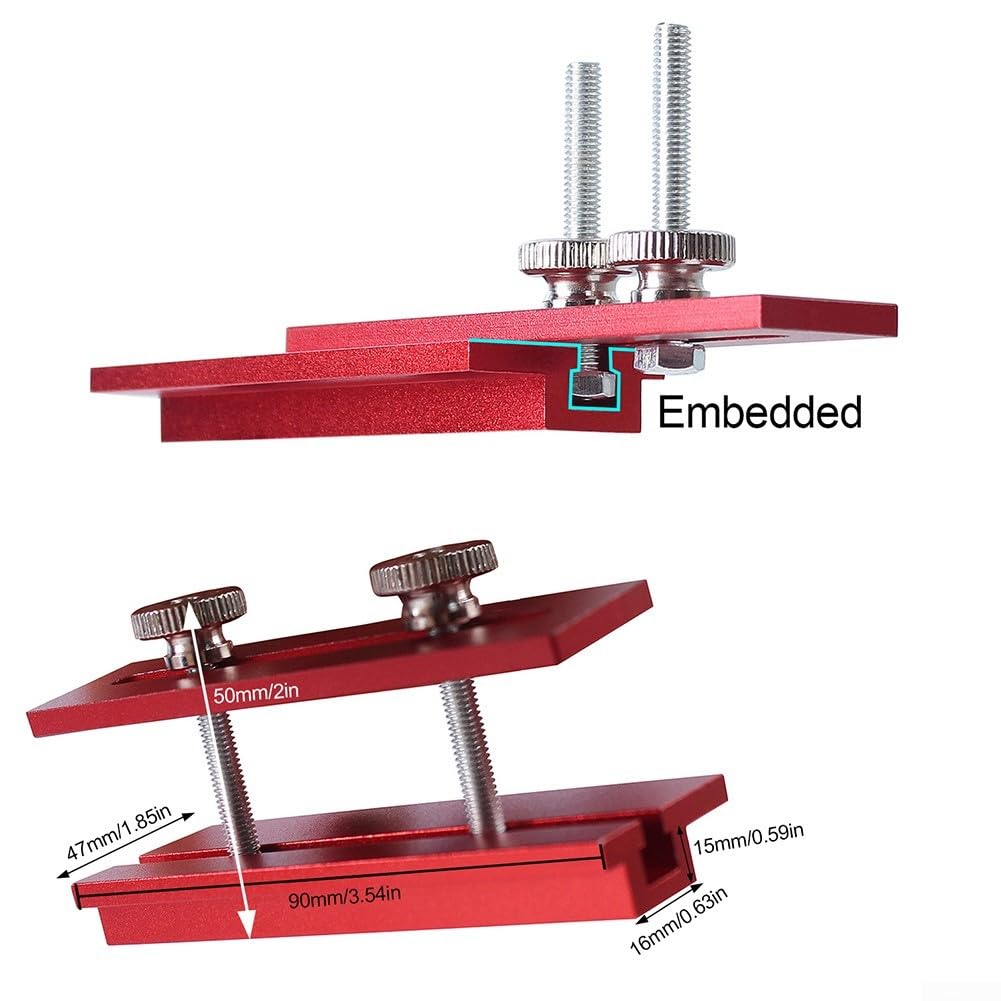 Verstellbare Schärfvorrichtung für 15,2 cm (6/8 Zoll) Schleifmaschinen, massiver Aluminium-Werkzeugablage, Ersatz mit Gehrungsschieber für Meißel, Drehwerkzeuge, Rot