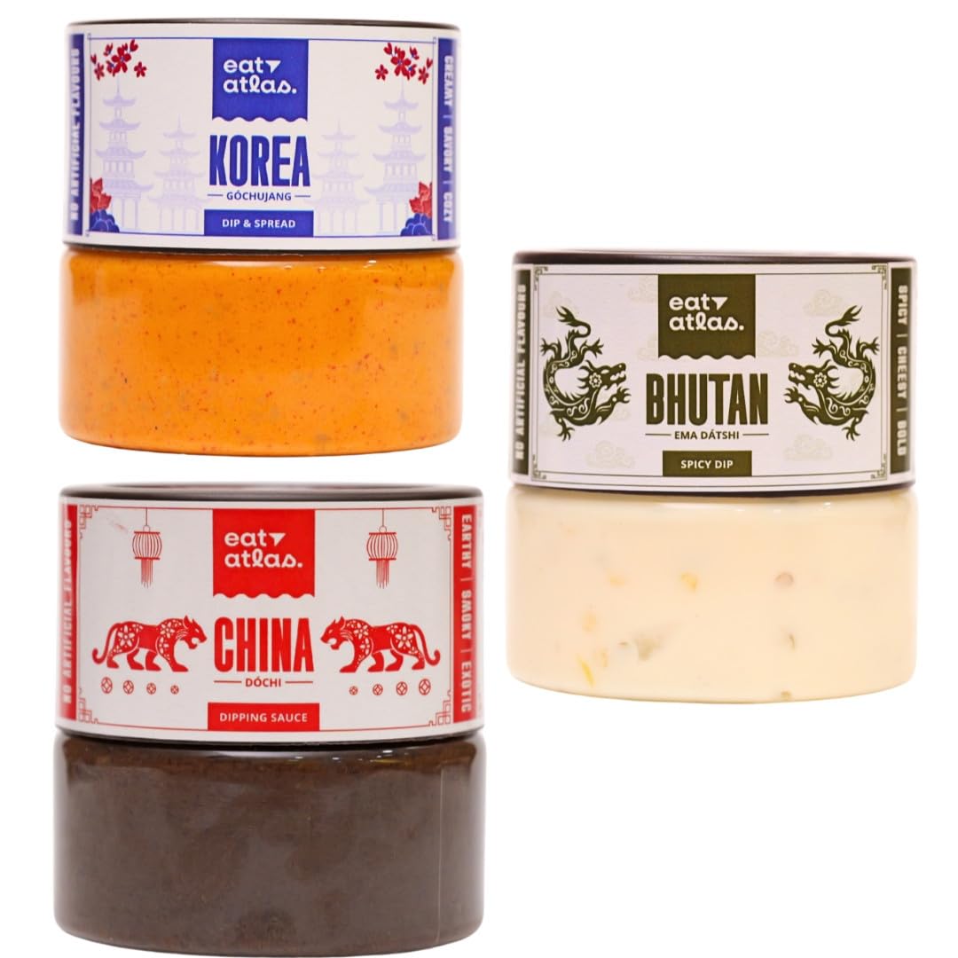 eat tlas Gochujang, Ema Datshi & Dochi | Korean, Bhutanese Chilly & China Black Bean Dip Combo | International flavors | Ready-to-Eat (Pack of 3) (200gm each)-image-9