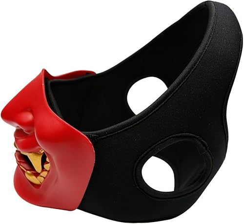 Miniatura 5 de ATAIRSOFT Disfraz de Halloween Cosplay BB Gun Evil Demon Monster Kabuki Samurai Hannya Oni Half Cover Airsoft y máscara de utilería