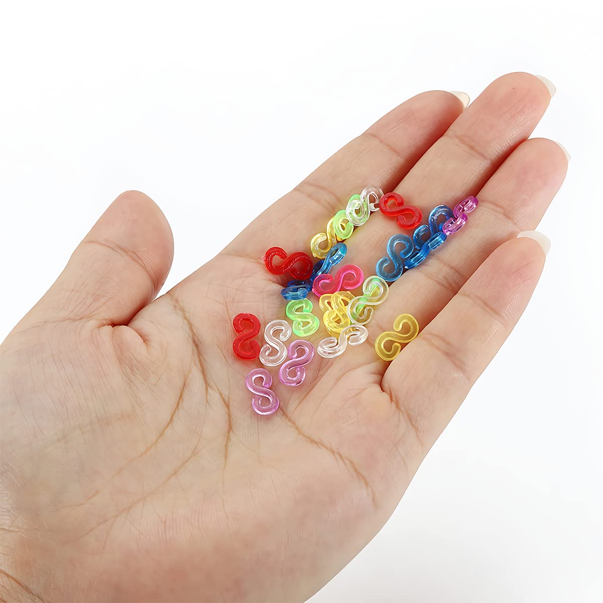 1000 Clip A S Colorate Per Bracciali – Connettori Per Elastici – Accessori Gioielli Fai Da Te + Uncini