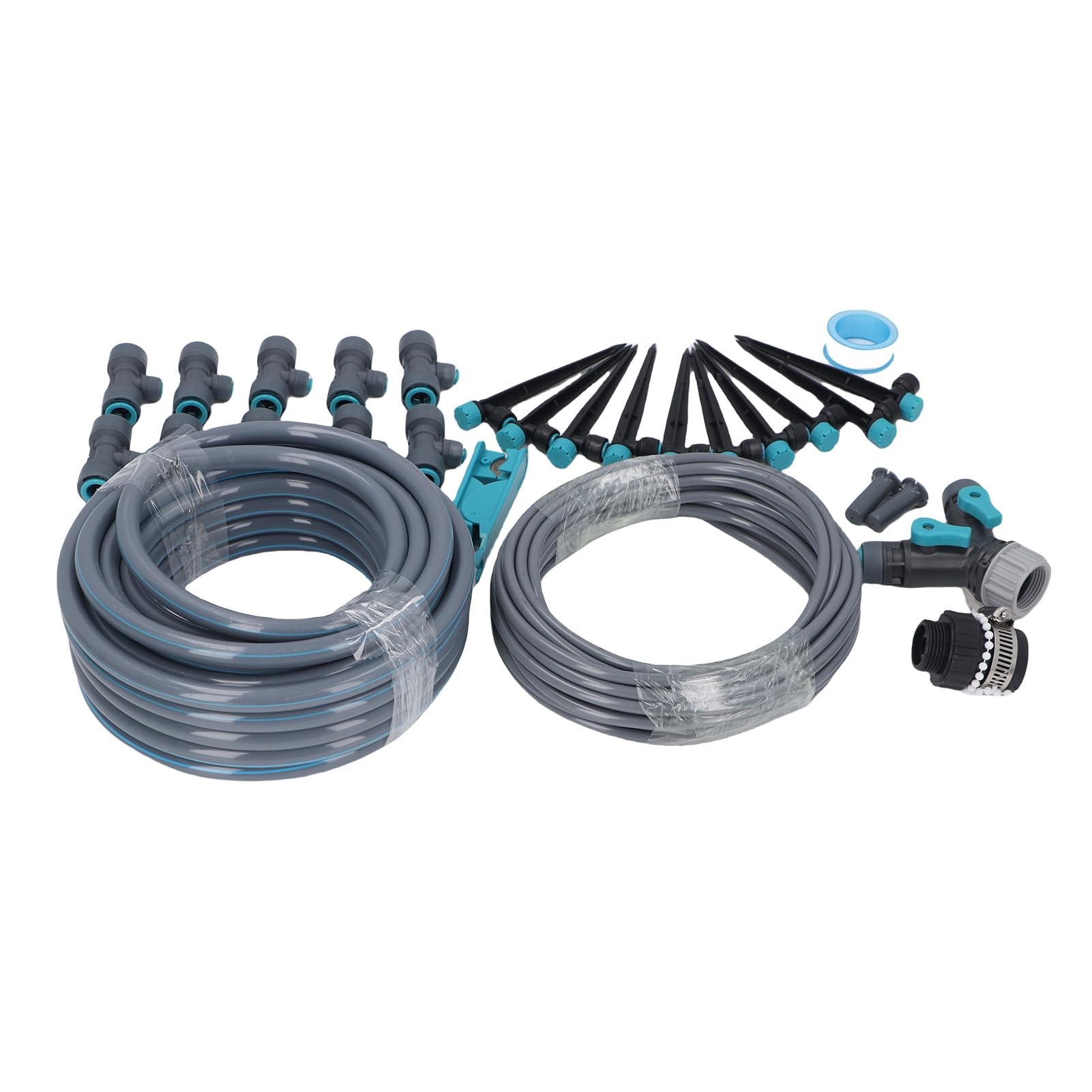 de Riego por Goteo con 8 Agujeros, Kit de Riego Jardín 32,8 Pies Largo para Césped Invernadero, Material ABS PVC Resistente