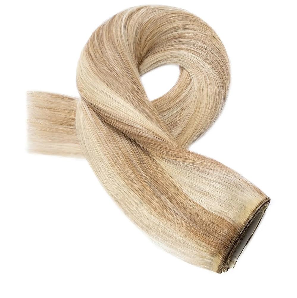 Miękkie Klip Przedłużanie Włosów Ludzkich Włosów 100 g, 5 klipsów, Proste P8/613, Jasny brąz, Blond Blond Długi(18 cali)