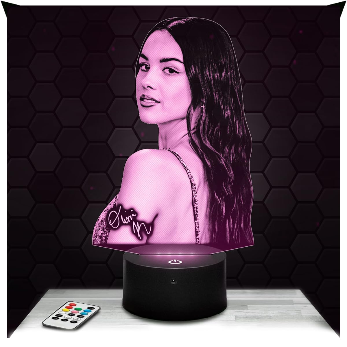 Lampephoto.fr - 3D Lamp Olivia Rodrigo American Musician Actress, Touch LED Night Light, 3D Hologram Effect, Christmas Birthday Gift Idea for Men and Women, Bedroom Decoration Object