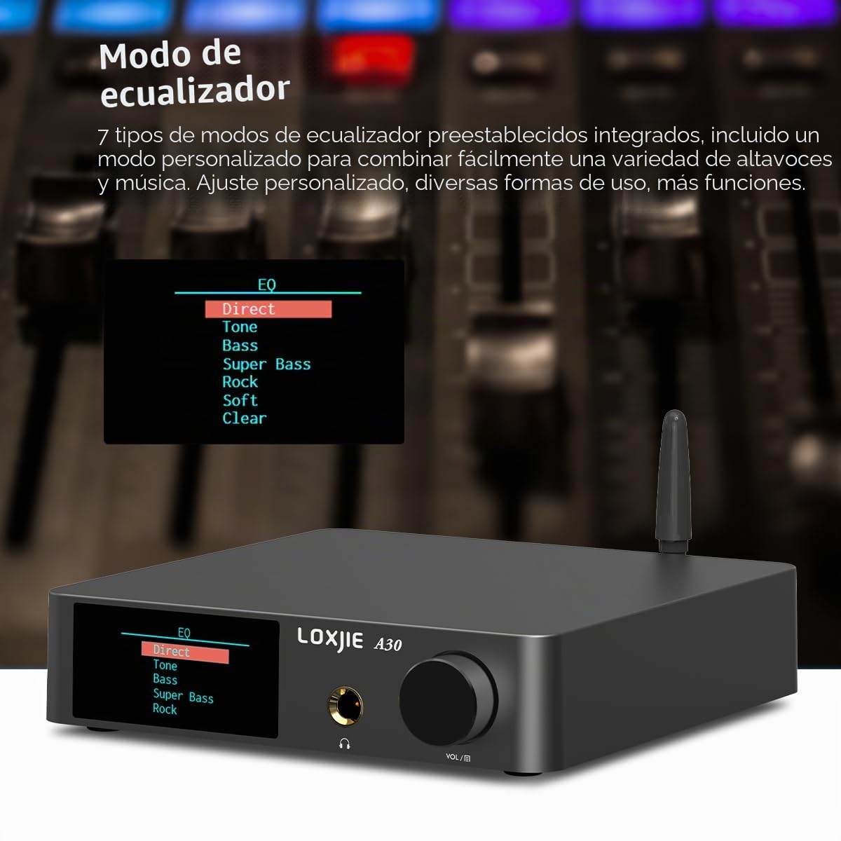 LOXJIE A30 MA12070 Audio estéreo de escritorio DAC y amplificador de auriculares HiFi compatible con APTX NJW1194 Bluetooth 5.0 con control remoto