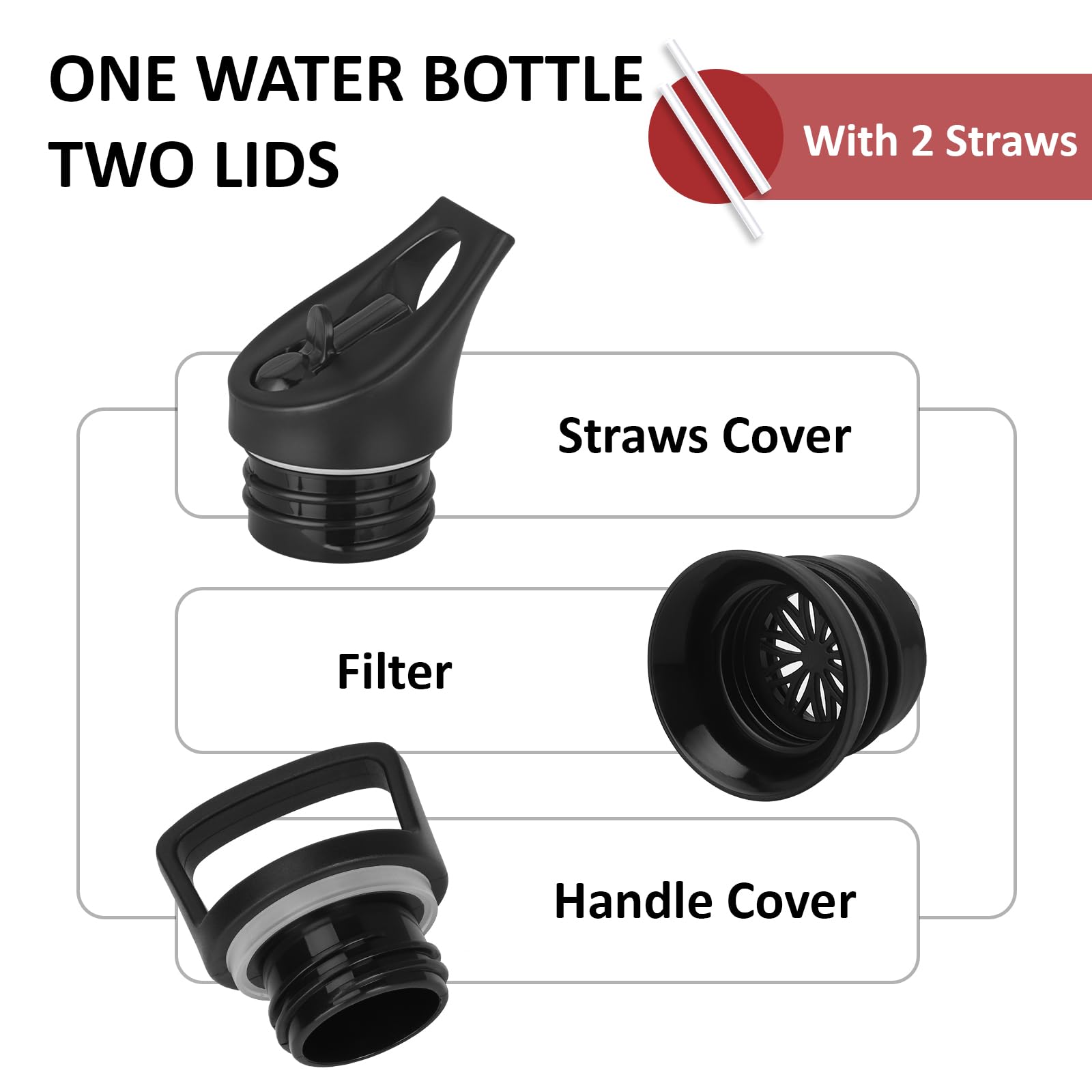 Borraccia Termica, Borraccia 750 ml, Senza BPA, Borracia con Cannuccia, Senza Perdite, Bottiglia Termica, Acciaio Inossidabile 18/8, Borracce Termiche per Campeggio, Uffici, Viaggio, Palestra