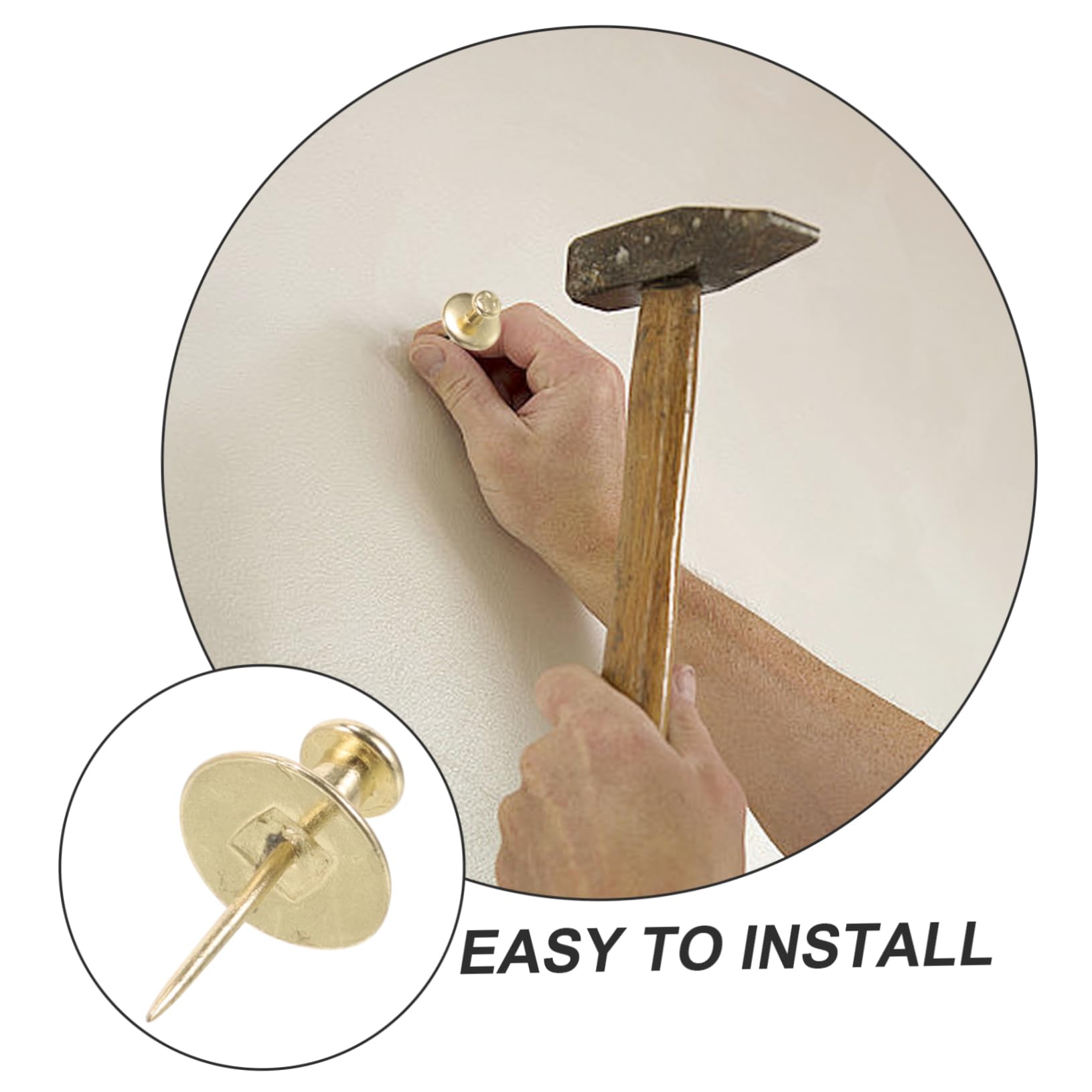 UKCOCO 100pezzi Chiodini Da Muro Metallo Dorato Per Appendere e Decorazioni Facile Installazione e Design Moderno Chiodi Decorativi Per Casa e Ufficio