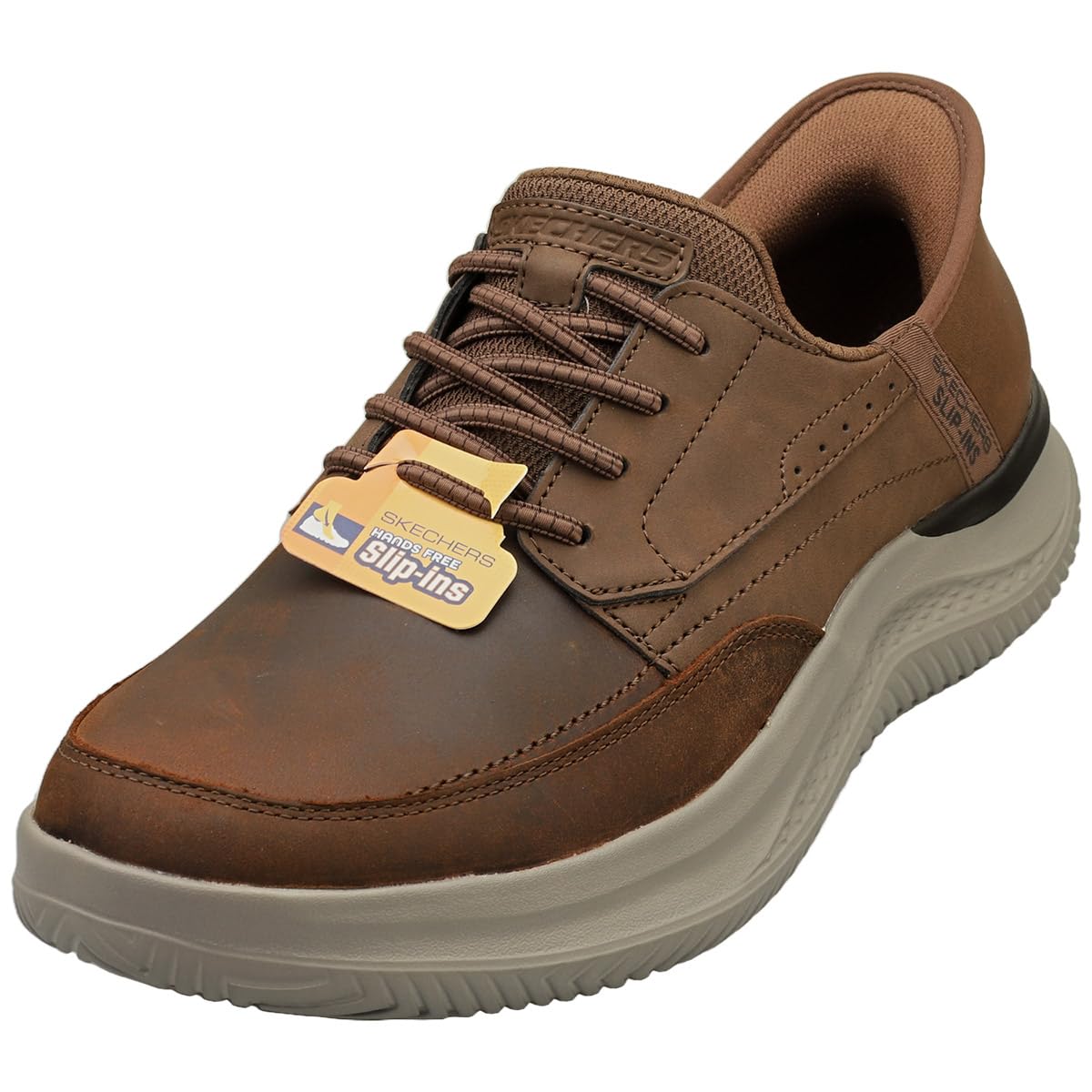 Skechers Tenis Hasting Rory para Hombre, Piel sintética marrón Oscuro, 41 EU