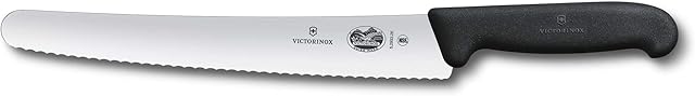 Victorinox Serrated Edge Pastry Saw (26 cm Blade, Non-slip Handle, Rustproof, Stainless Steel, Dishwasher Safe), Black