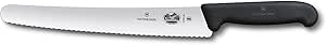 Victorinox Serrated Edge Pastry Saw (26 cm Blade, Non-Slip Handle, Rustproof, Stainless Steel, Dishwasher Safe), Black
