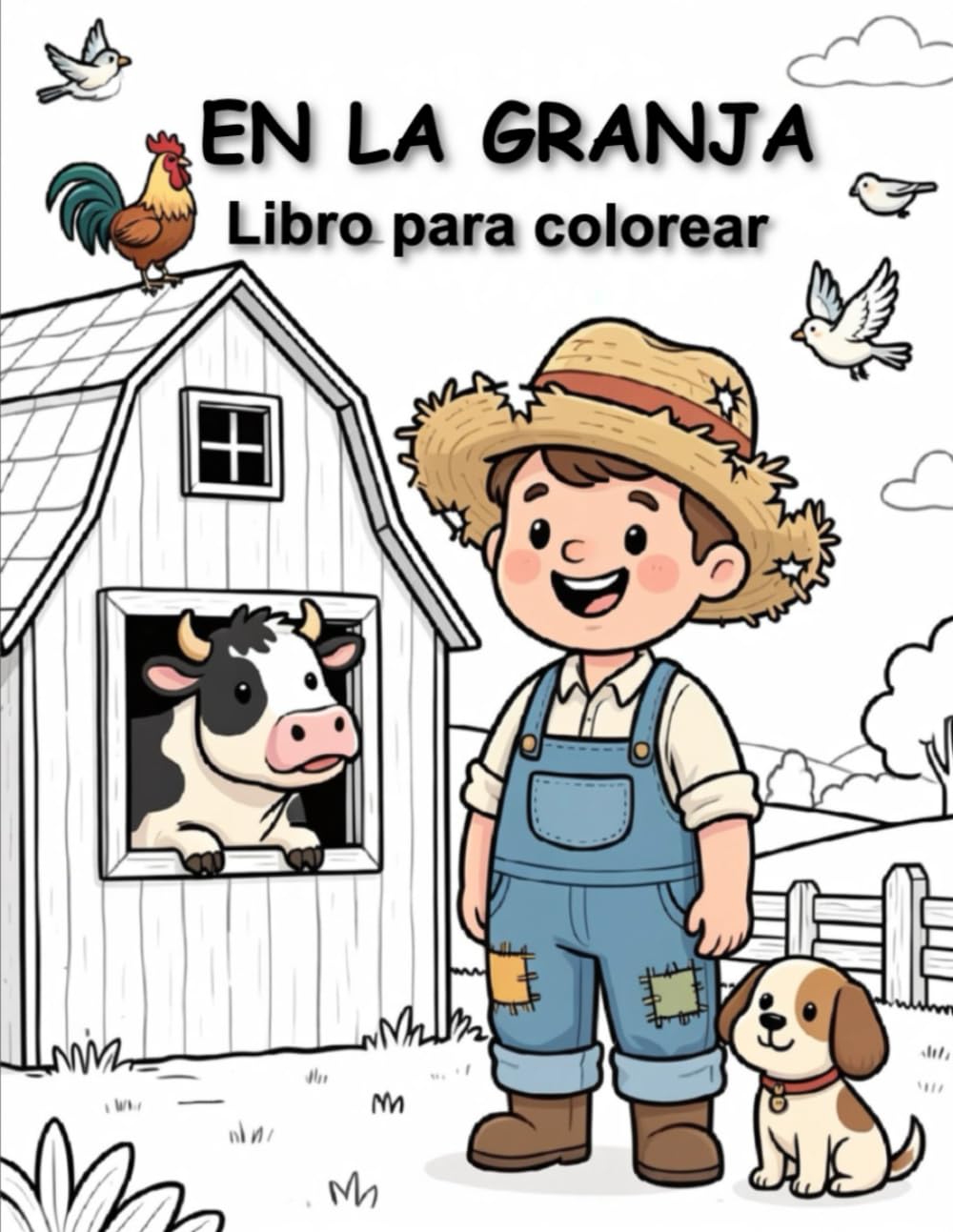 En la granja.: Libro para colorear para niños.