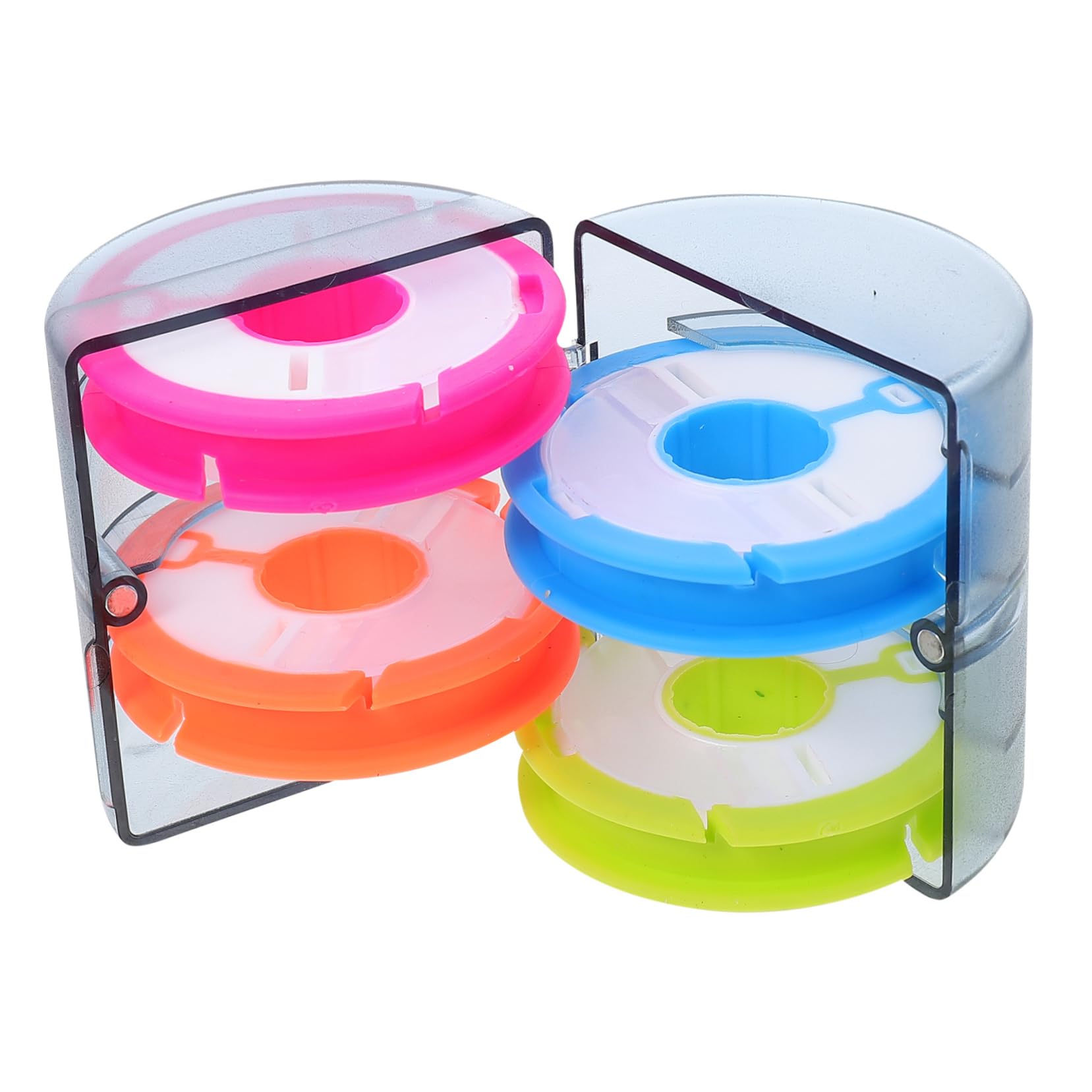 Totority Anti-Fall Silicone Main Line Box 4 Bobbins Fishing Line Storage Spools