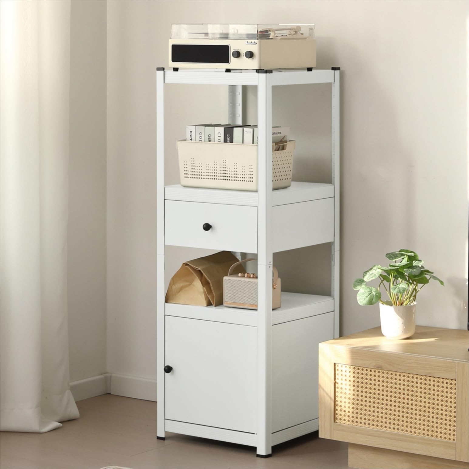 Amazon｜スチールラック 幅40cm 奥行40cm 高さ112cm 収納ラック 扉付き