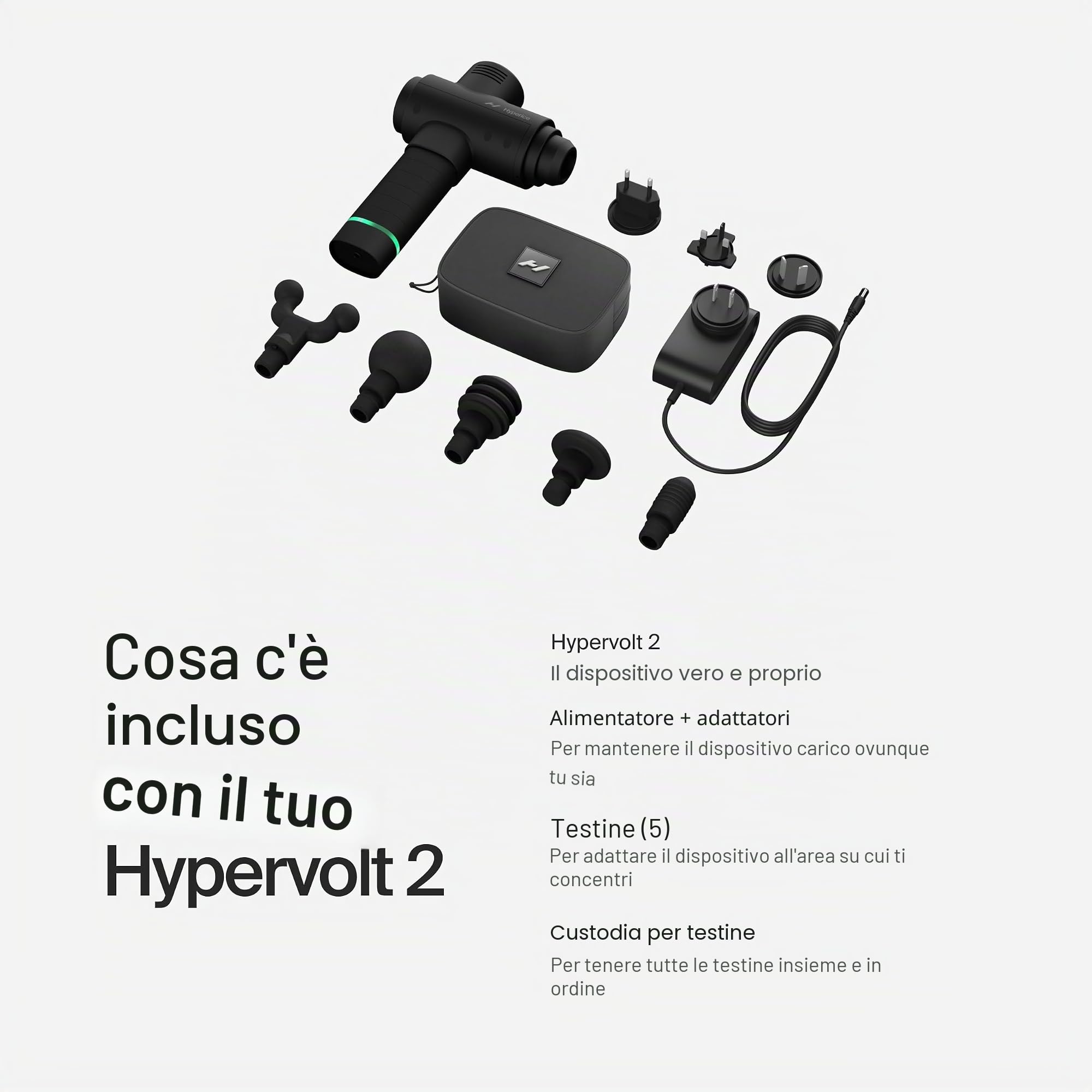 Hyperice Hypervolt 2 Nero Pistola massaggiante a percussione portatile