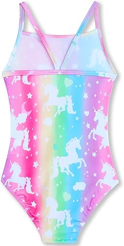 Miniatura 2 de Traje de baño de una pieza para niñas, multicolor, para deportes, verano y playa, de 2 a 10 años