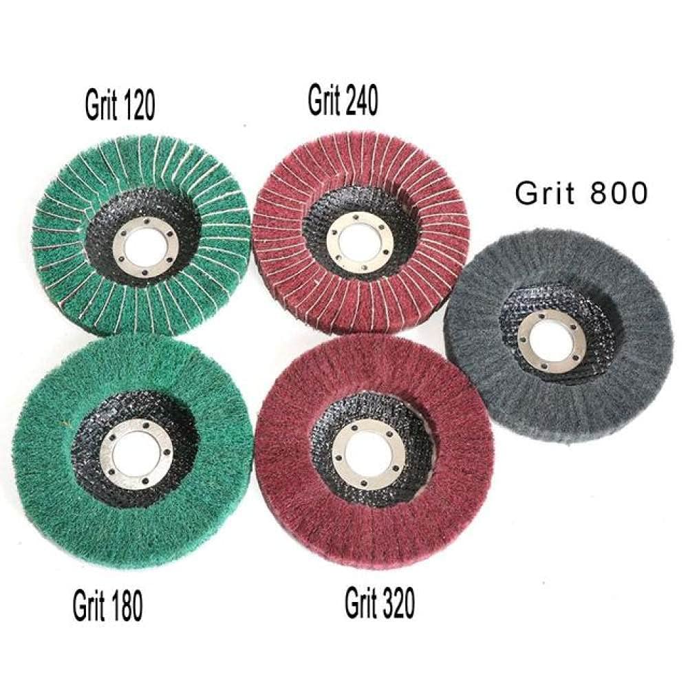 Disco abrasivo de fibra de nylon Rueda de pulido de fibra de nailon de 5 pulgadas, 125 mm x 22 mm, disco de molienda no tejido, grano 180 for amoladora angular for pulir metales, grano 800, 5 piezas(M