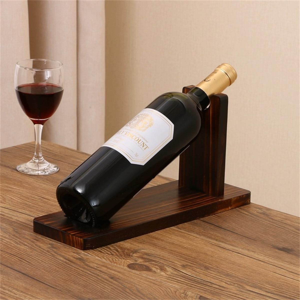 Wooden Wine Bottle Rack Kitchen Wine Display Rack Home Desktop Wine Organizer Shelf