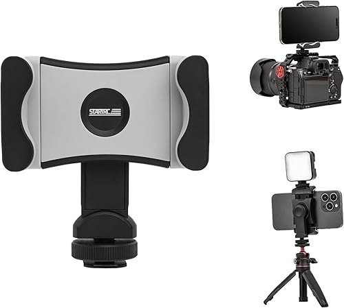 O'woda Soporte de teléfono para cámara, adaptador universal de 360 para smartphone con 2 soportes de zapata fría para iPhone 15 15 Pro 14 14 Pro 13