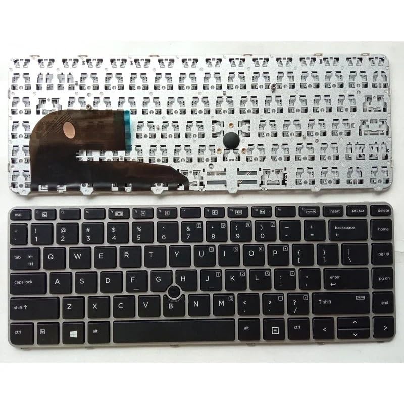 Clavier américain QWERTY HP EliteBook 840 G3 noir avec pointeau rouge de rechange