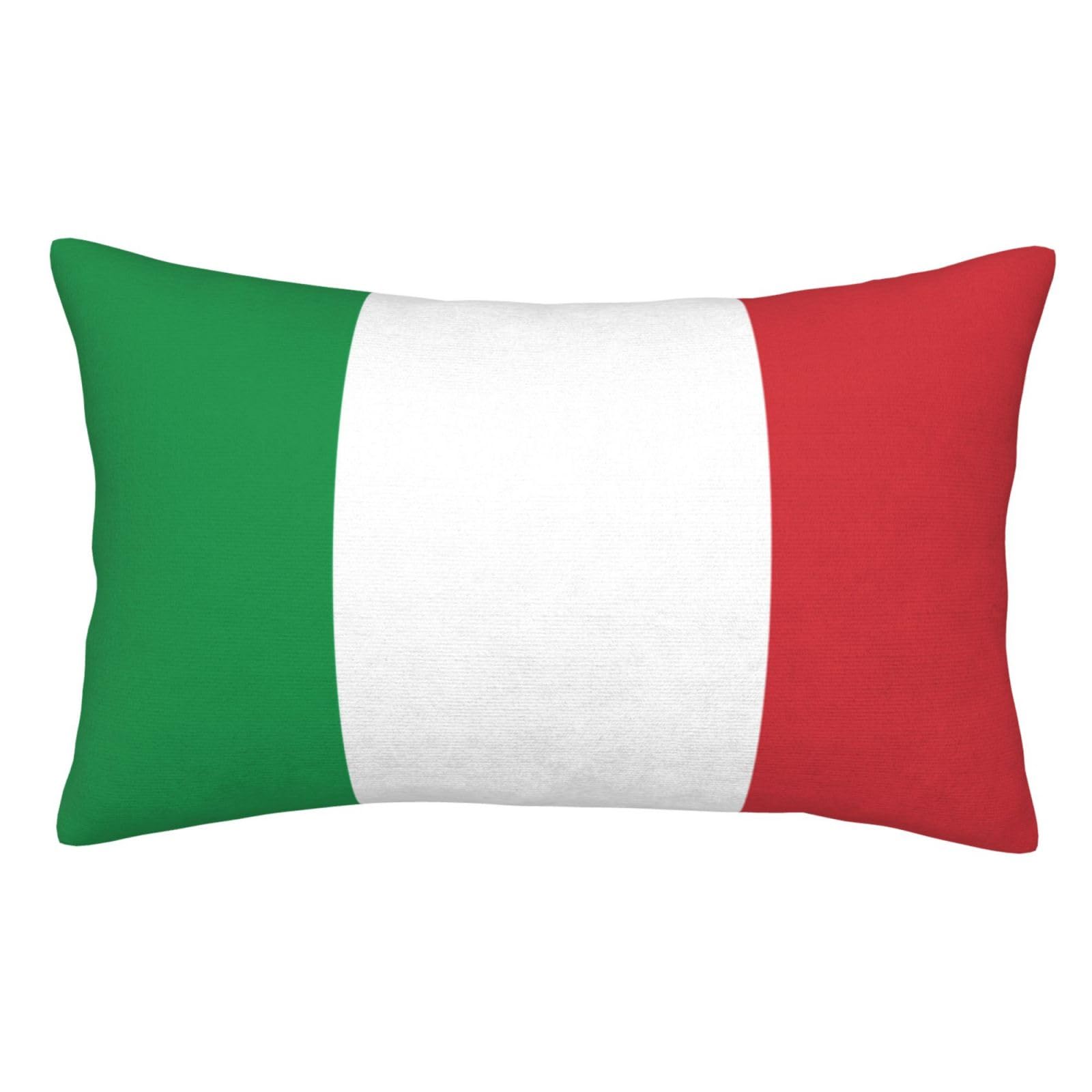 Soft Plush Pillow Cover For Sofa & Bed, Italy Flag, Standard Furry Throw Pillow Case 50x75 cm, Decorative Cushion Cover For Bedroom Living Room Decor, Hidden Zipper Pillowcases For All Seasons