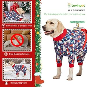 LovinPet Dog Christmas Pajamas Large - Long Sleeve Shirts for Big Dogs Holiday Costume, Lightweight Pullover, A Gnome to FA La in Navy, Large Dog Pjs, Pitbull Clothes, Dog Onsie, Xmas Outfit Medium LovinPet Dog Christmas Pajamas Large – Long Sleeve Shirts for Big Dogs Holiday Costume, Lightweight Pullover, A Gnome to FA La in Navy, Large Dog Pjs, Pitbull Clothes, Dog Onsie, Xmas Outfit Medium